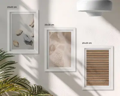 Set od 3 slike u okviru kamenje, drvo, tkanina i razne teksture