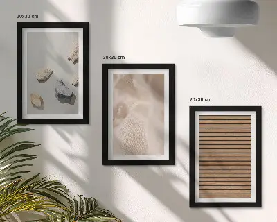 Set od 3 slike u okviru kamenje, drvo, tkanina i razne teksture