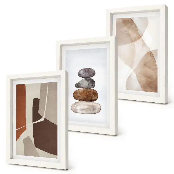 Set 3 slike u okviru apstraktno moderno slikarstvo