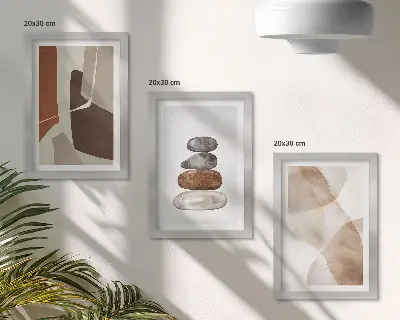 Set 3 slike u okviru apstraktno moderno slikarstvo