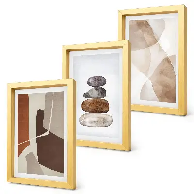 Set 3 slike u okviru apstraktno moderno slikarstvo