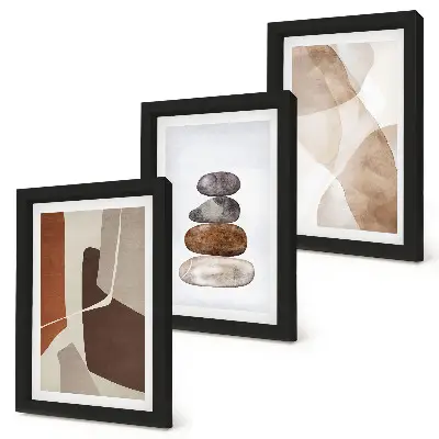 Set 3 slike u okviru apstraktno moderno slikarstvo