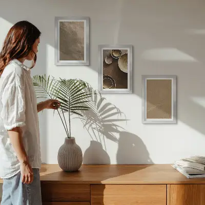 Kamene konstrukcije u modernom minimalističkom stilu set 3 slike u okviru