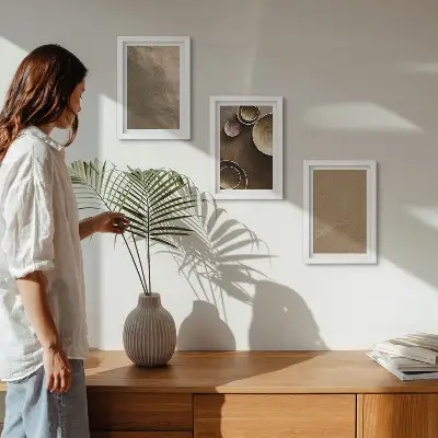 Kamene konstrukcije u modernom minimalističkom stilu set 3 slike u okviru