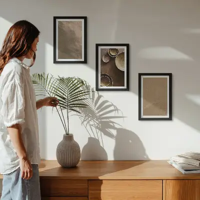 Kamene konstrukcije u modernom minimalističkom stilu set 3 slike u okviru