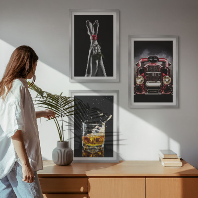 Zidna galerija Ženske noge ruža auto viski