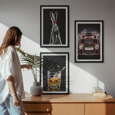 Zidna galerija Ženske noge ruža auto viski