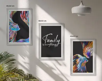 Zidna galerija portreti ljudi sa šarenim uzorcima obitelji
