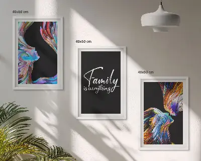 Zidna galerija portreti ljudi sa šarenim uzorcima obitelji