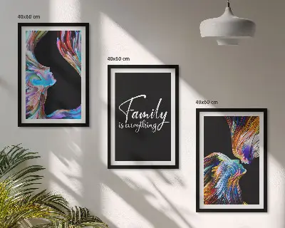 Zidna galerija portreti ljudi sa šarenim uzorcima obitelji