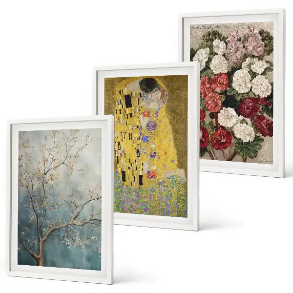 Slika cvijeća na drvetu Klimt set od 3 slike u okviru