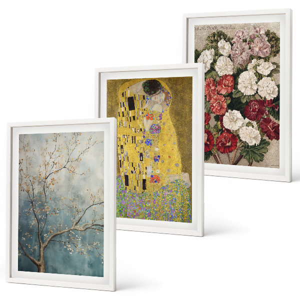 Set 3 slike u okviru Slika cvijeća na drvetu Klimt