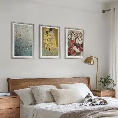 Slika cvijeća na drvetu Klimt set od 3 slike u okviru