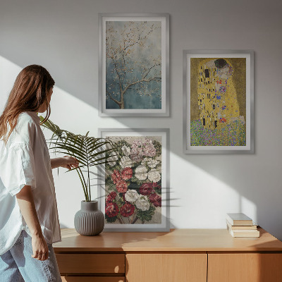 Set 3 slike u okviru Slika cvijeća na drvetu Klimt