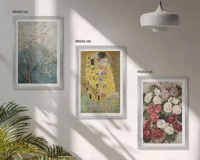 Slika cvijeća na drvetu Klimt set od 3 slike u okviru