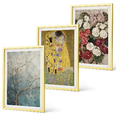 Slika cvijeća na drvetu Klimt set od 3 slike u okviru