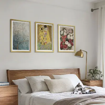 Slika cvijeća na drvetu Klimt set od 3 slike u okviru