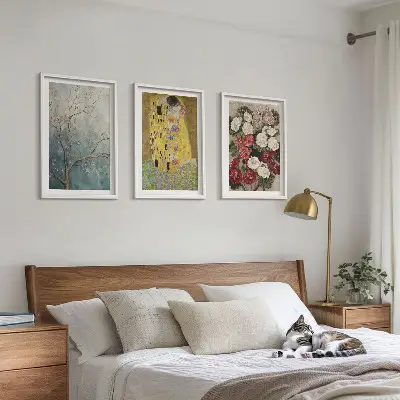 Slika cvijeća na drvetu Klimt set od 3 slike u okviru