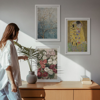 Set 3 slike u okviru Slika cvijeća na drvetu Klimt