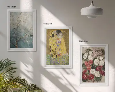 Slika cvijeća na drvetu Klimt set od 3 slike u okviru