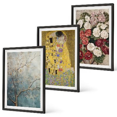 Set 3 slike u okviru Slika cvijeća na drvetu Klimt