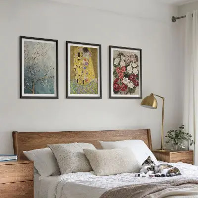 Slika cvijeća na drvetu Klimt set od 3 slike u okviru