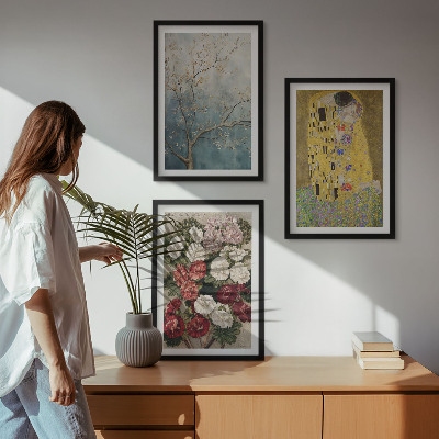 Set 3 slike u okviru Slika cvijeća na drvetu Klimt