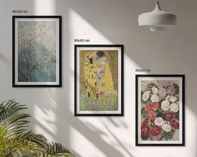 Slika cvijeća na drvetu Klimt set od 3 slike u okviru