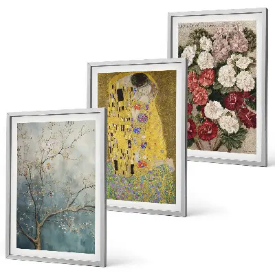 Slika cvijeća na drvetu Klimt set od 3 slike u okviru