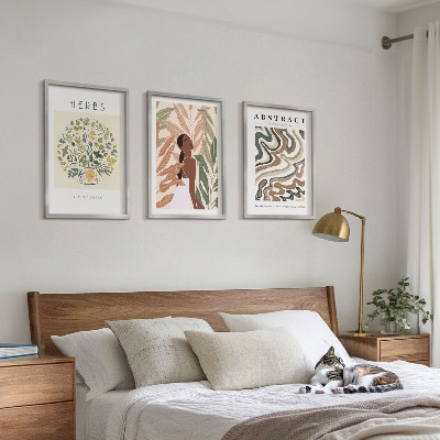 Triptih u okviru Boho pastelni minimalistički posteri