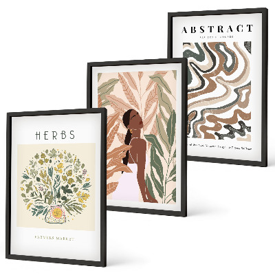 Triptih u okviru Boho pastelni minimalistički posteri