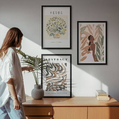 Triptih u okviru Boho pastelni minimalistički posteri