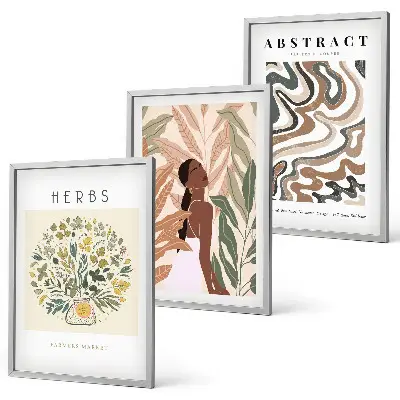 Boho pastelni minimalistički posteri triptih u okviru