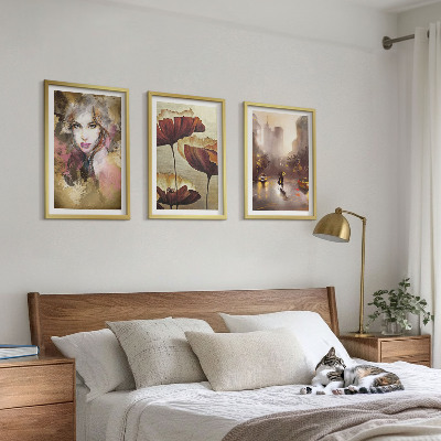 Zidna galerija Apstraktni portret žene s cvijećem i kišom