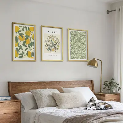 Limuni sa začinskim biljem i lišćem triptih u okviru