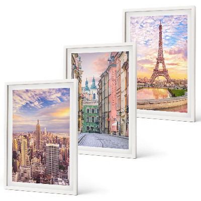 Triptih u okviru Gradovi New York Pariz Sumrak