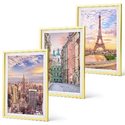 Slika triptih Gradovi New York Pariz Sumrak u okviru