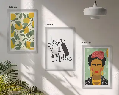 Portret Fride s limunovim vinom triptih u okviru