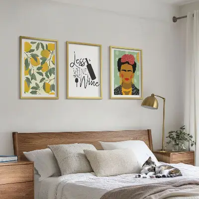 Portret Fride s limunovim vinom triptih u okviru