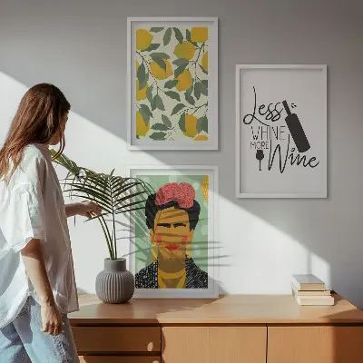 Portret Fride s limunovim vinom triptih u okviru