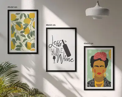 Portret Fride s limunovim vinom triptih u okviru