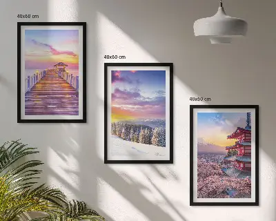 Romantični pejzaži neba set 3 slike u okviru