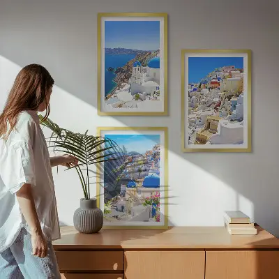 Krajobrazna arhitektura Oia Santorini triptih u okviru
