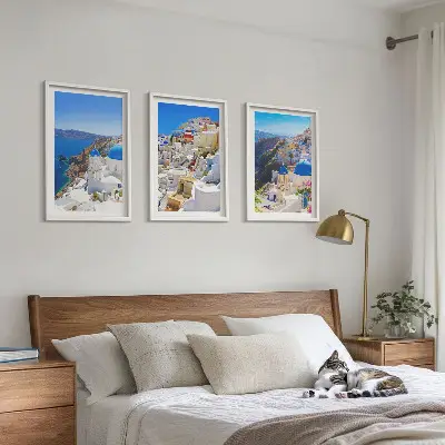 Krajobrazna arhitektura Oia Santorini triptih u okviru