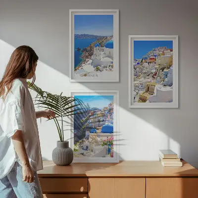 Krajobrazna arhitektura Oia Santorini triptih u okviru