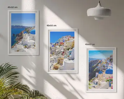 Krajobrazna arhitektura Oia Santorini triptih u okviru