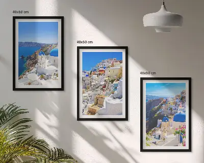 Krajobrazna arhitektura Oia Santorini triptih u okviru