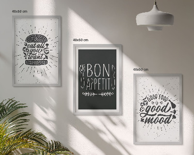 Triptih u okviru Grafički slogani za hranu i kulinarske proizvode