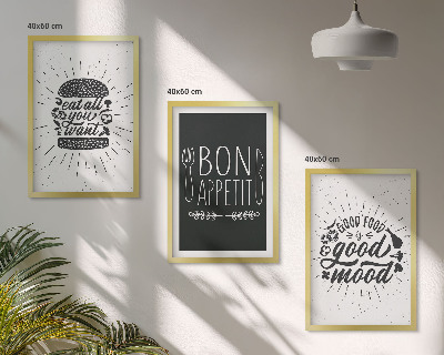 Triptih u okviru Grafički slogani za hranu i kulinarske proizvode