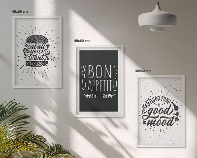 Triptih u okviru Grafički slogani za hranu i kulinarske proizvode